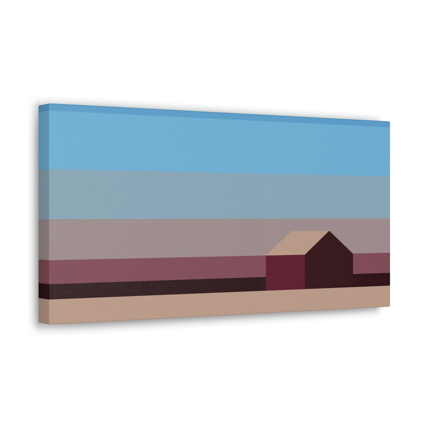 Sunset House Minimalist Abstract Art Landscape Minimal Design Aesthetic Classic Art Canvas Gallery Wraps Ichaku [Perfect Gifts Selection]