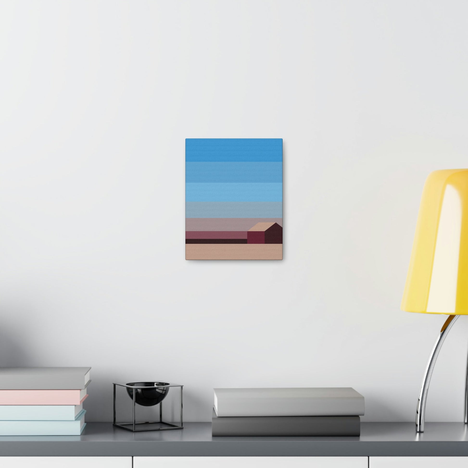 Sunset House Minimalist Abstract Art Landscape Minimal Design Aesthetic Classic Art Canvas Gallery Wraps Ichaku [Perfect Gifts Selection]