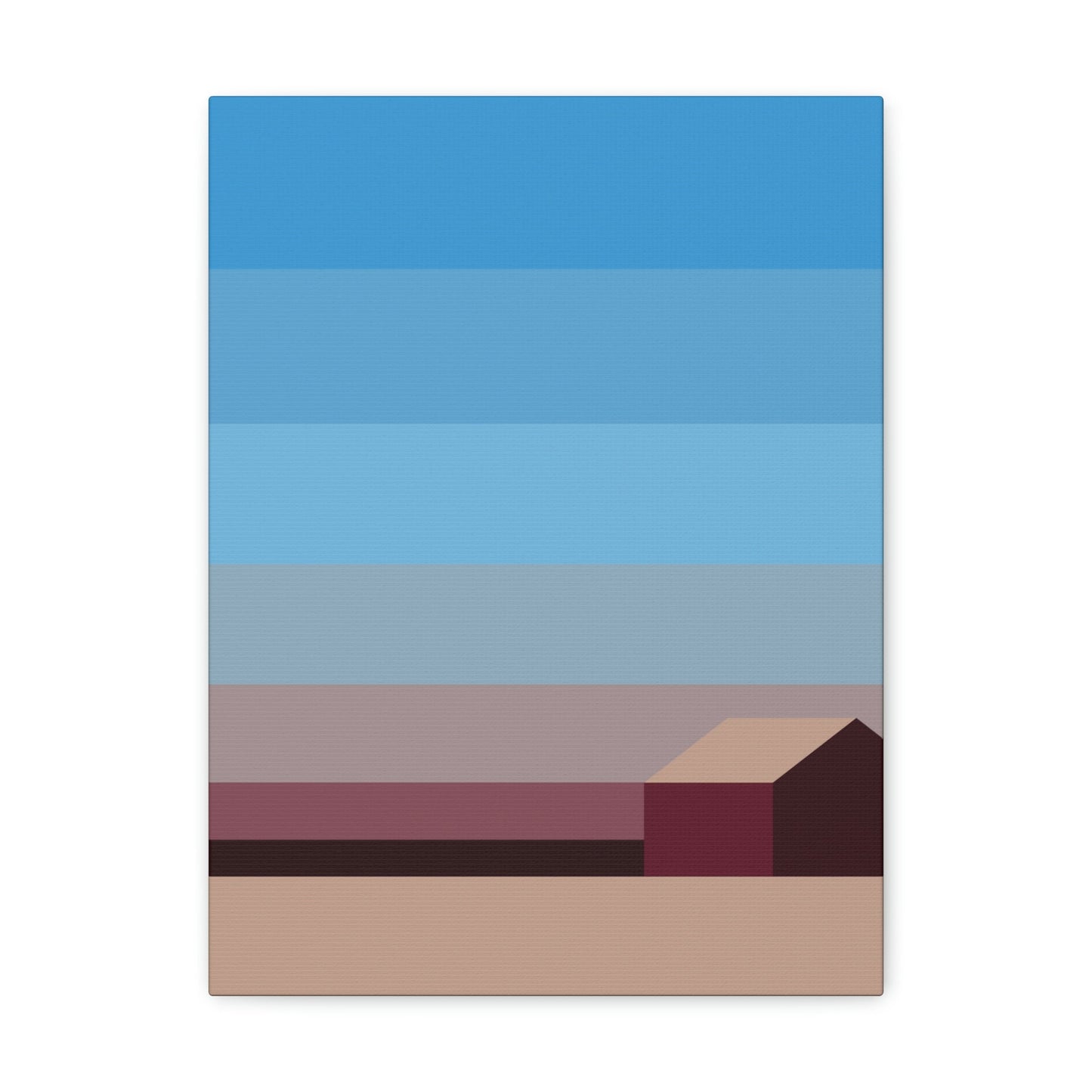 Sunset House Minimalist Abstract Art Landscape Minimal Design Aesthetic Classic Art Canvas Gallery Wraps Ichaku [Perfect Gifts Selection]