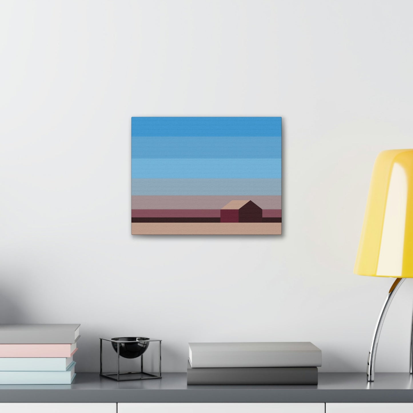 Sunset House Minimalist Abstract Art Landscape Minimal Design Aesthetic Classic Art Canvas Gallery Wraps Ichaku [Perfect Gifts Selection]