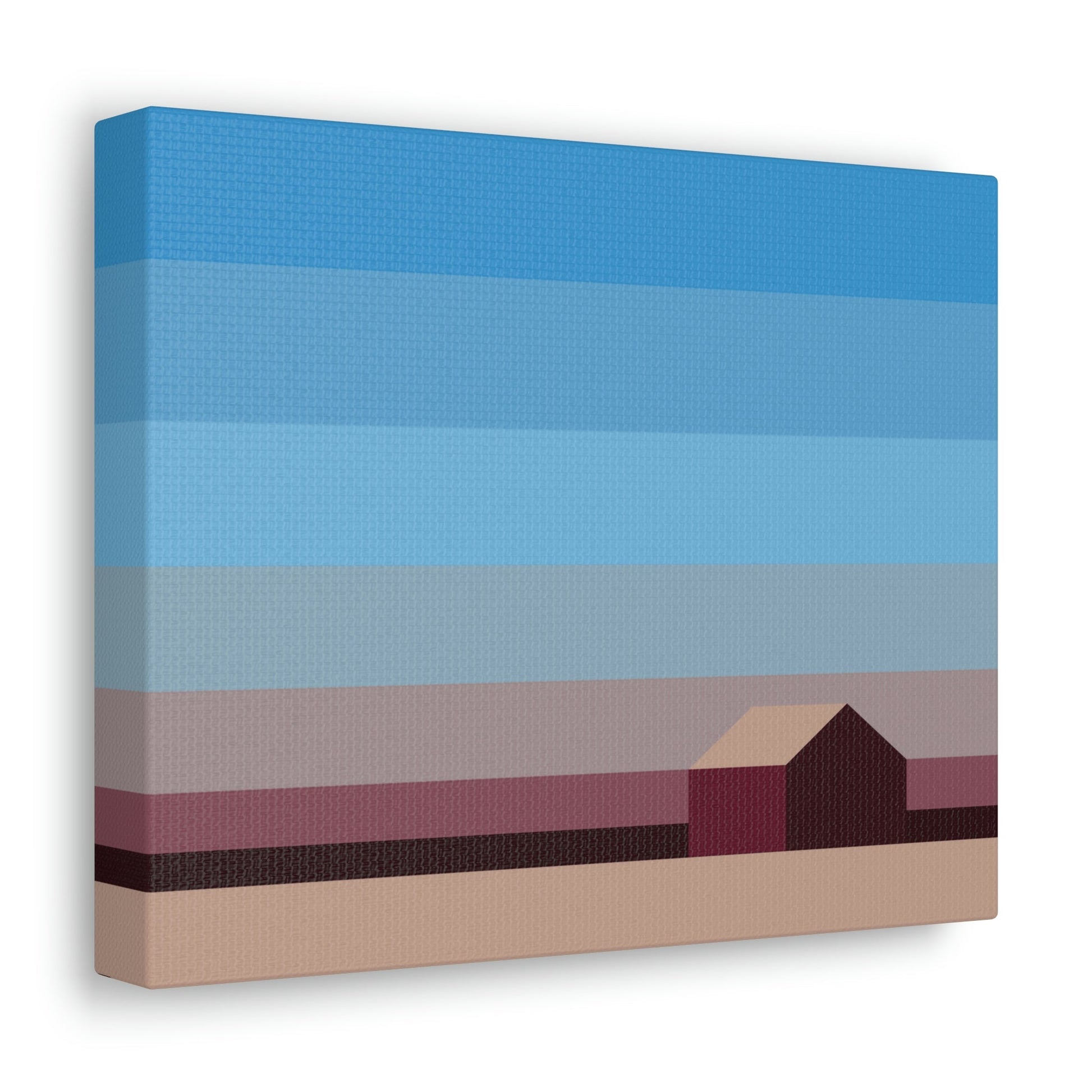 Sunset House Minimalist Abstract Art Landscape Minimal Design Aesthetic Classic Art Canvas Gallery Wraps Ichaku [Perfect Gifts Selection]