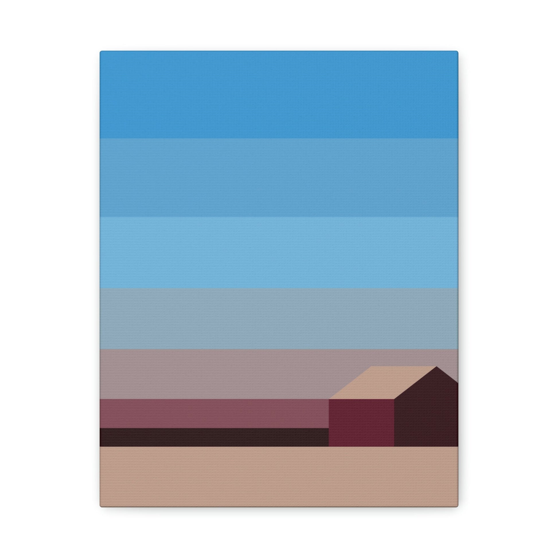 Sunset House Minimalist Abstract Art Landscape Minimal Design Aesthetic Classic Art Canvas Gallery Wraps Ichaku [Perfect Gifts Selection]