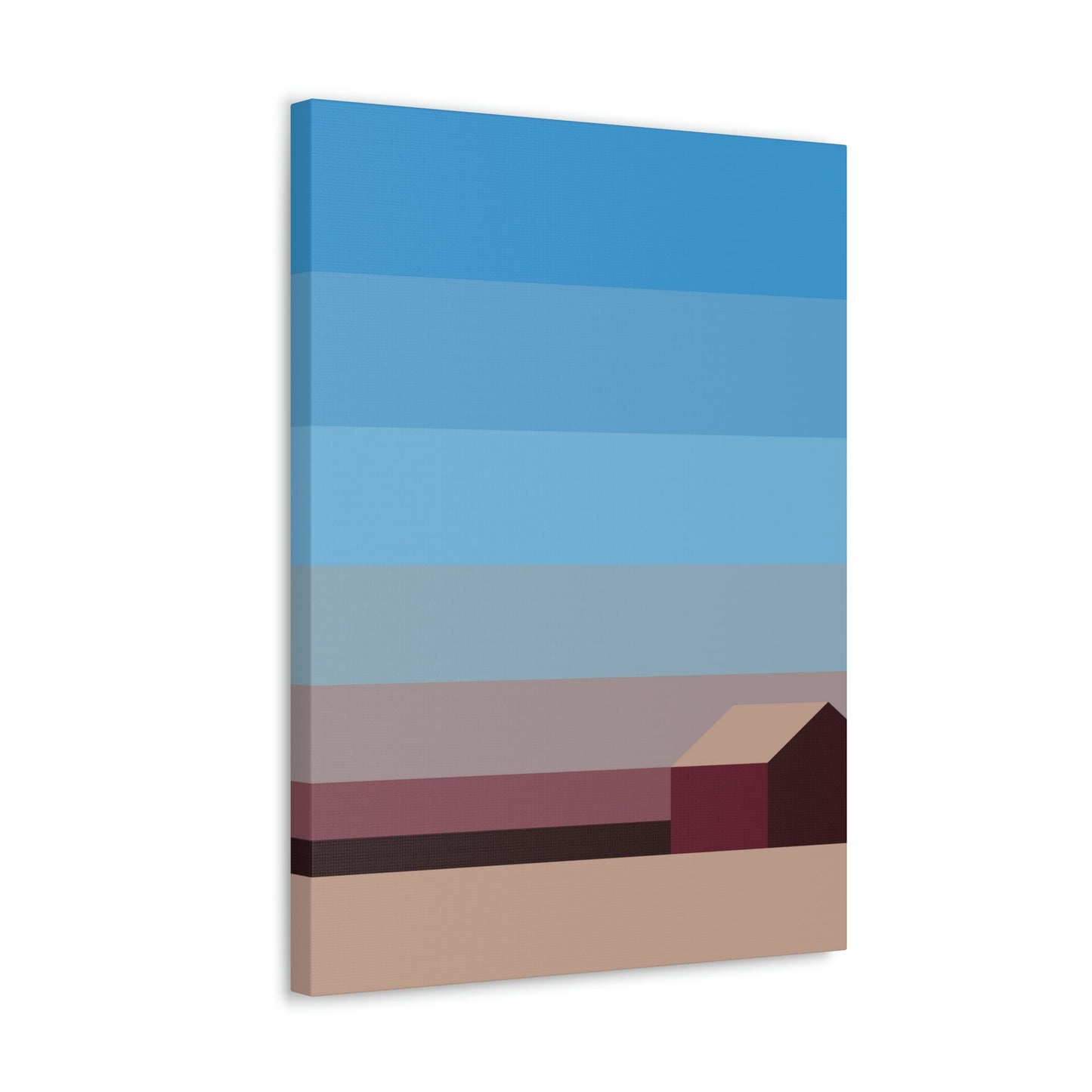 Sunset House Minimalist Abstract Art Landscape Minimal Design Aesthetic Classic Art Canvas Gallery Wraps Ichaku [Perfect Gifts Selection]