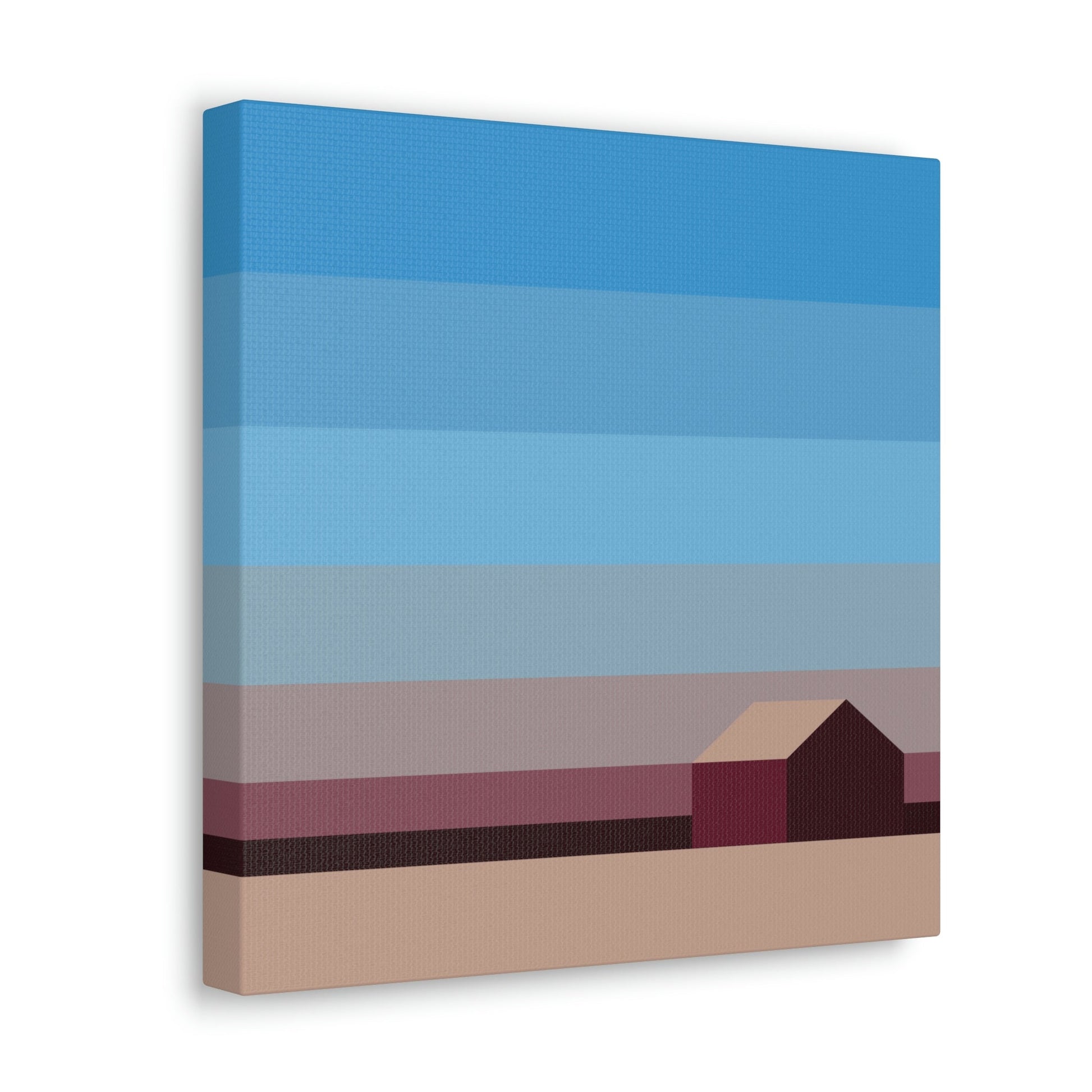 Sunset House Minimalist Abstract Art Landscape Minimal Design Aesthetic Classic Art Canvas Gallery Wraps Ichaku [Perfect Gifts Selection]