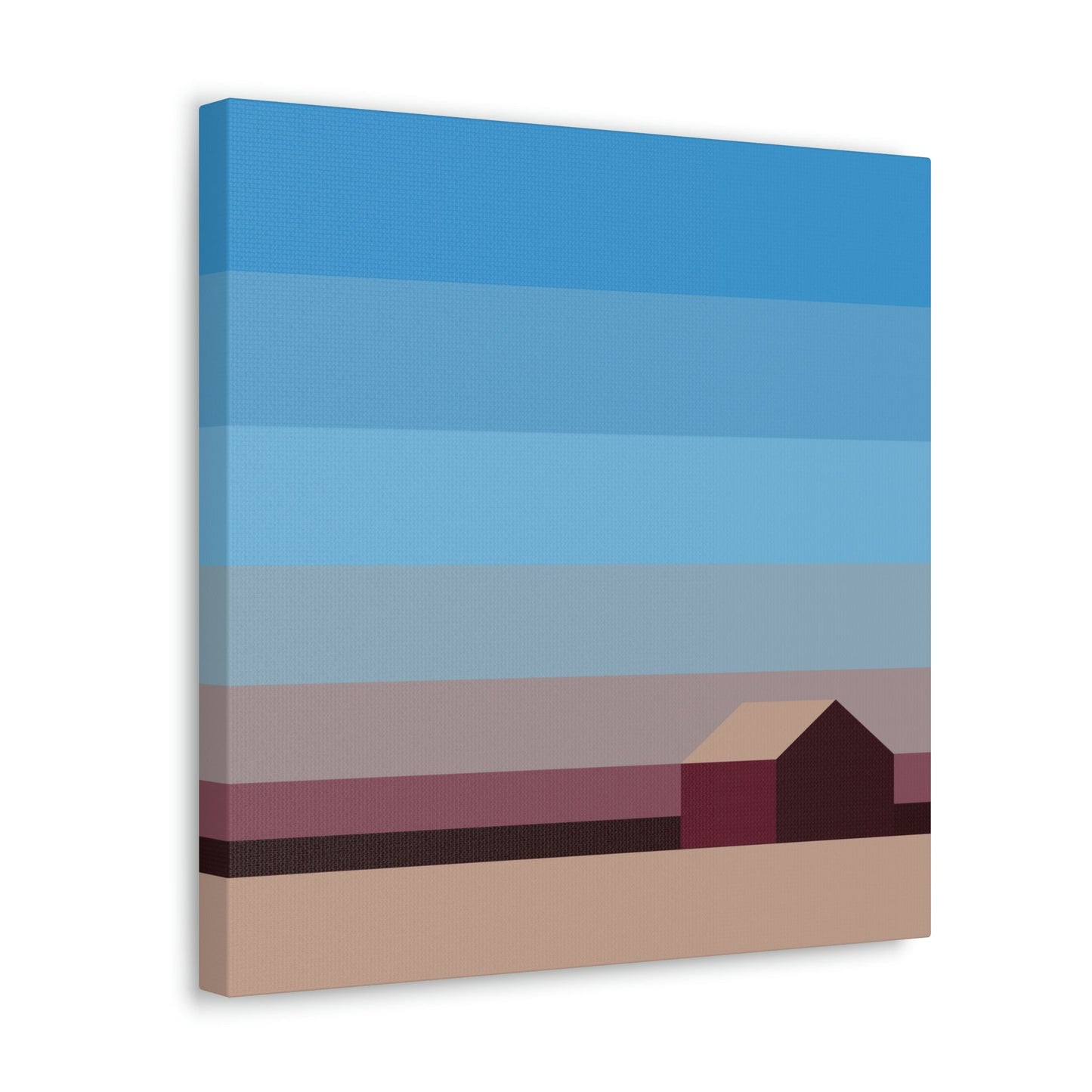 Sunset House Minimalist Abstract Art Landscape Minimal Design Aesthetic Classic Art Canvas Gallery Wraps Ichaku [Perfect Gifts Selection]