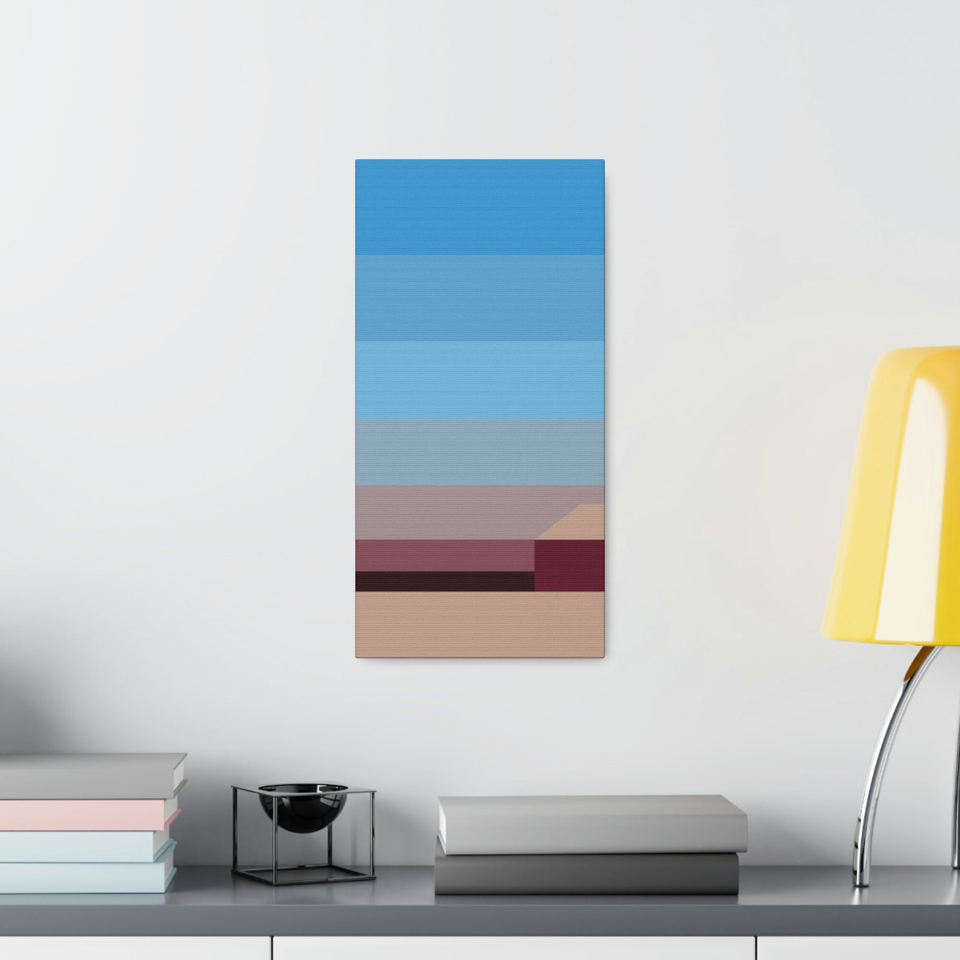 Sunset House Minimalist Abstract Art Landscape Minimal Design Aesthetic Classic Art Canvas Gallery Wraps Ichaku [Perfect Gifts Selection]