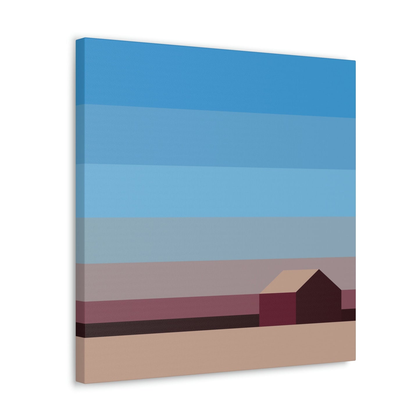 Sunset House Minimalist Abstract Art Landscape Minimal Design Aesthetic Classic Art Canvas Gallery Wraps Ichaku [Perfect Gifts Selection]