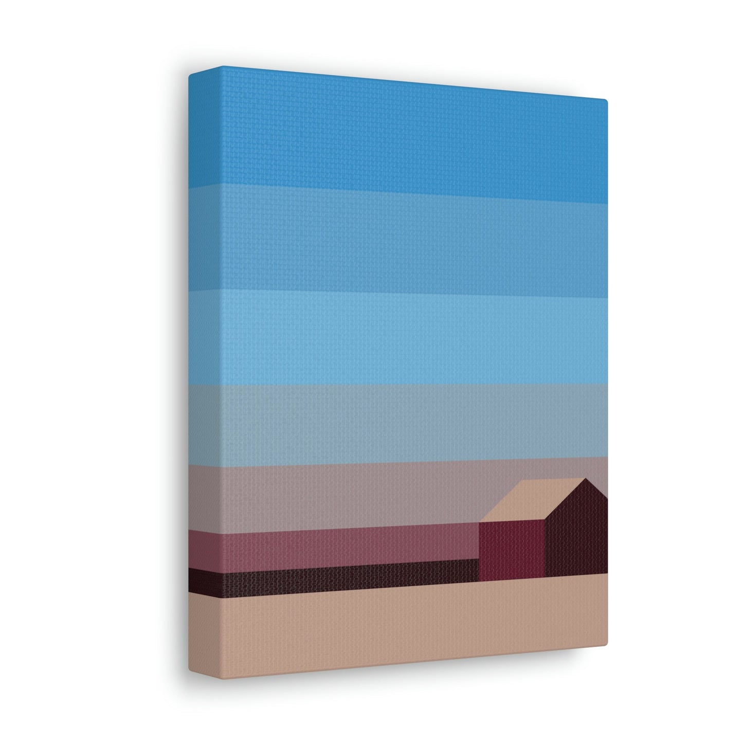 Sunset House Minimalist Abstract Art Landscape Minimal Design Aesthetic Classic Art Canvas Gallery Wraps Ichaku [Perfect Gifts Selection]