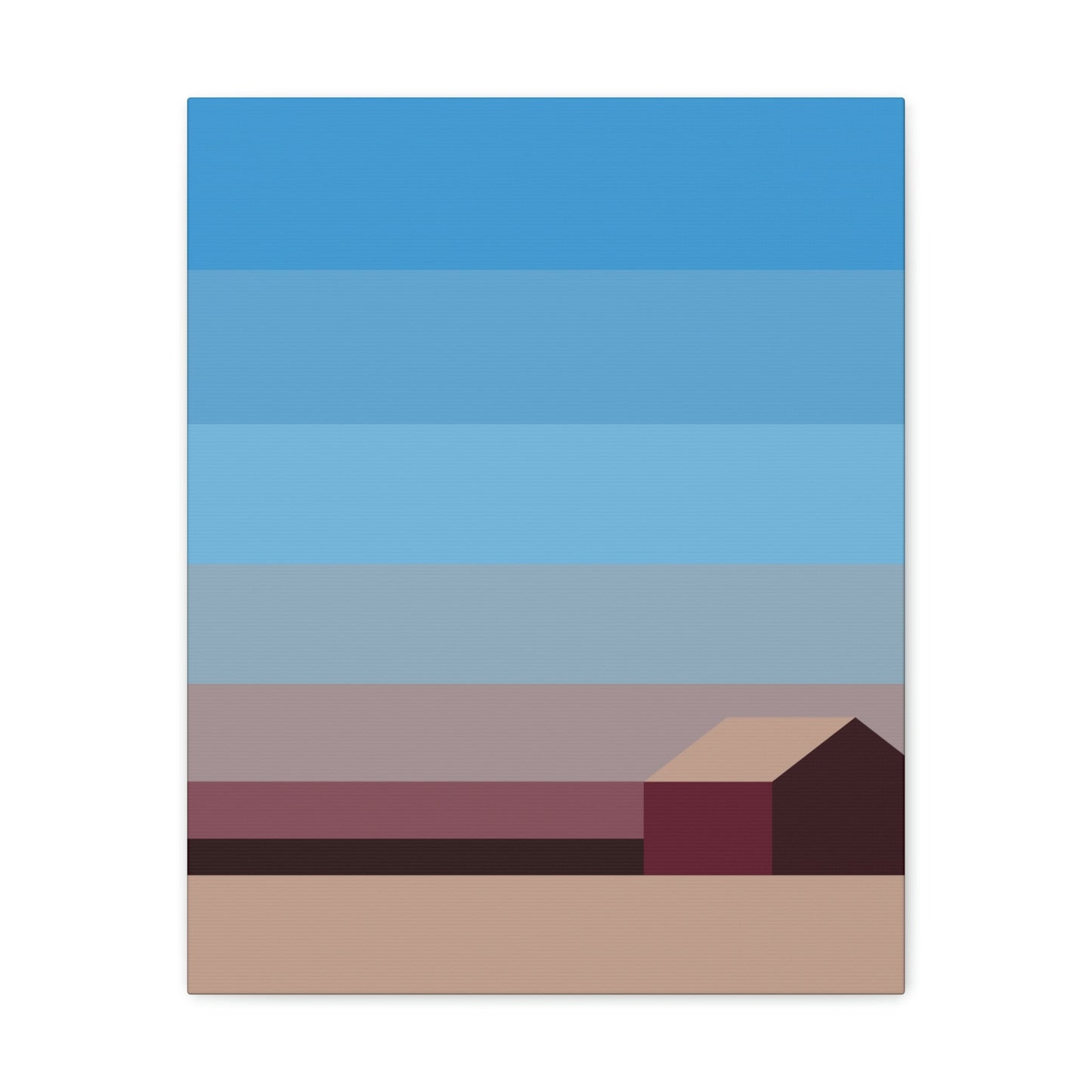 Sunset House Minimalist Abstract Art Landscape Minimal Design Aesthetic Classic Art Canvas Gallery Wraps Ichaku [Perfect Gifts Selection]