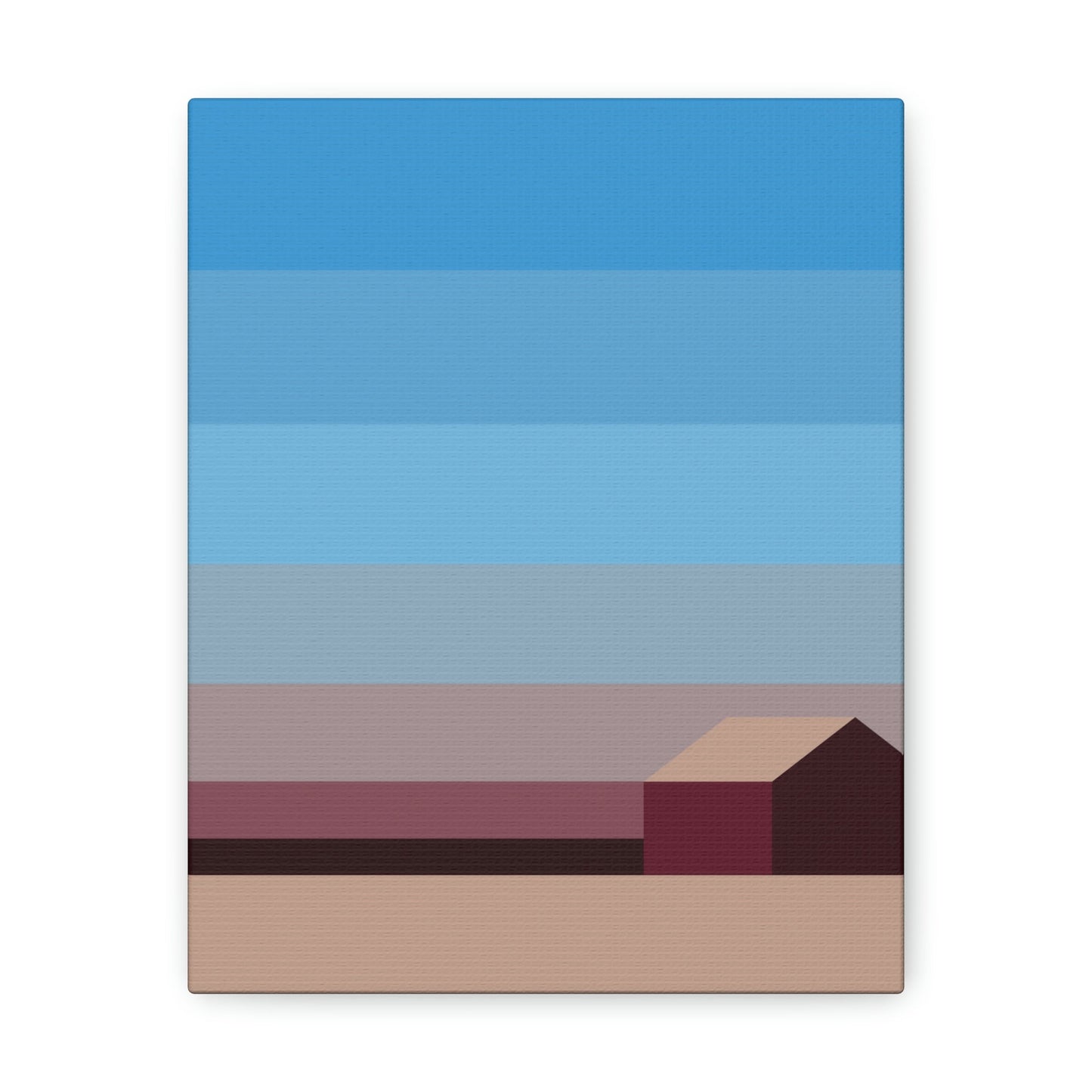 Sunset House Minimalist Abstract Art Landscape Minimal Design Aesthetic Classic Art Canvas Gallery Wraps Ichaku [Perfect Gifts Selection]