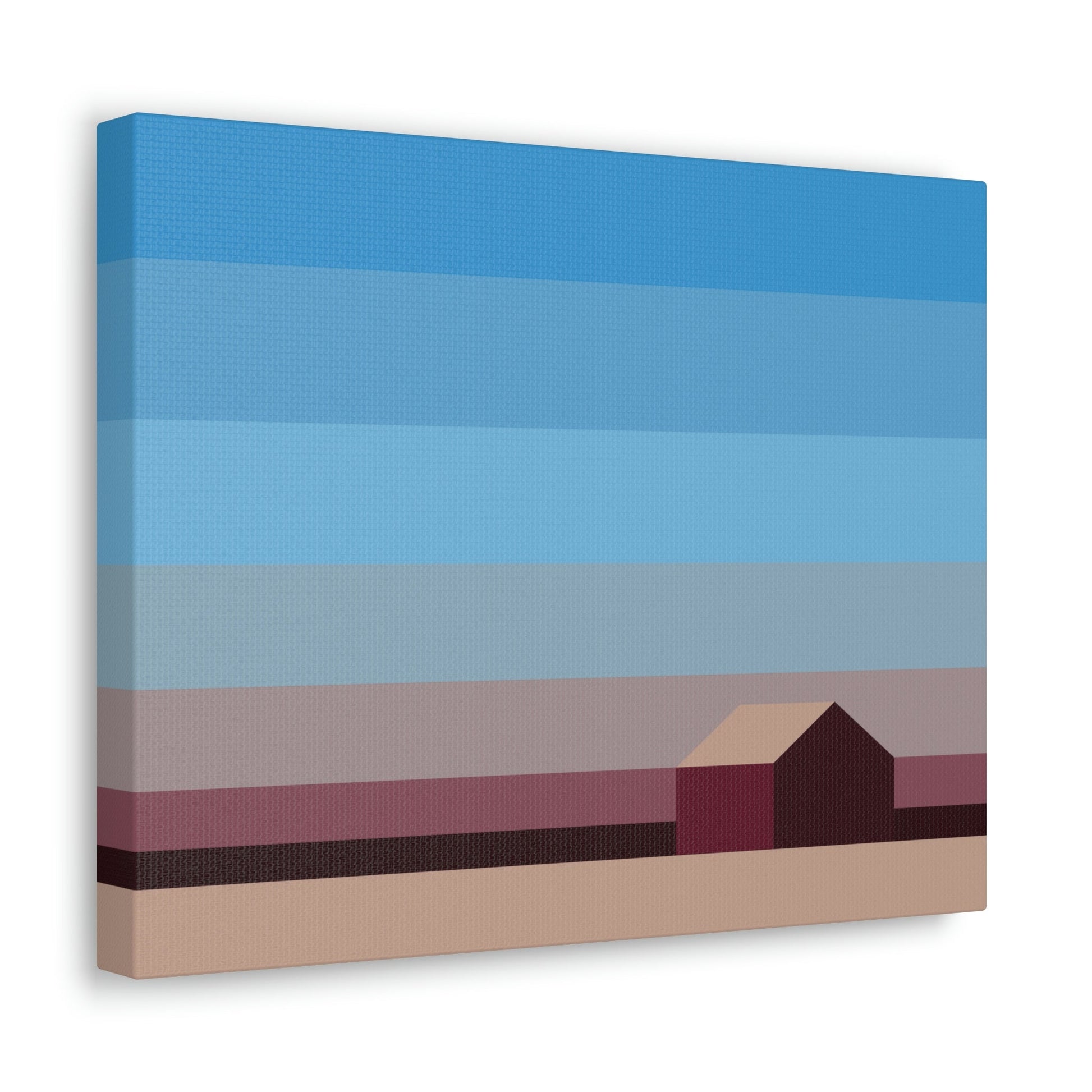 Sunset House Minimalist Abstract Art Landscape Minimal Design Aesthetic Classic Art Canvas Gallery Wraps Ichaku [Perfect Gifts Selection]