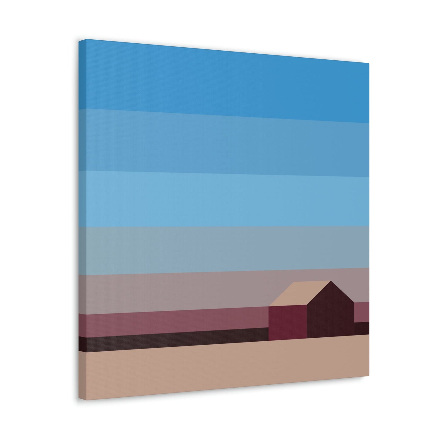 Sunset House Minimalist Abstract Art Landscape Minimal Design Aesthetic Classic Art Canvas Gallery Wraps Ichaku [Perfect Gifts Selection]