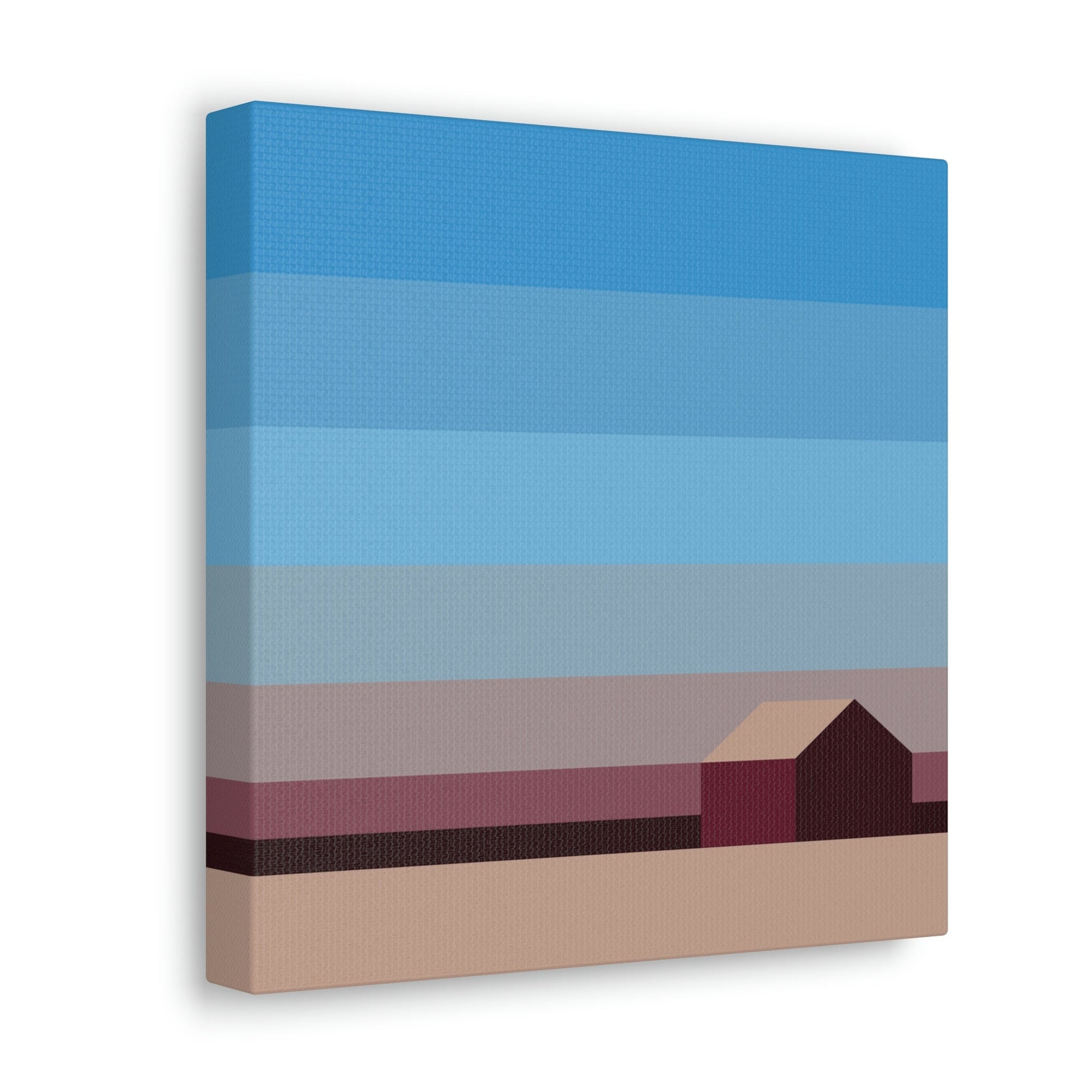 Sunset House Minimalist Abstract Art Landscape Minimal Design Aesthetic Classic Art Canvas Gallery Wraps Ichaku [Perfect Gifts Selection]