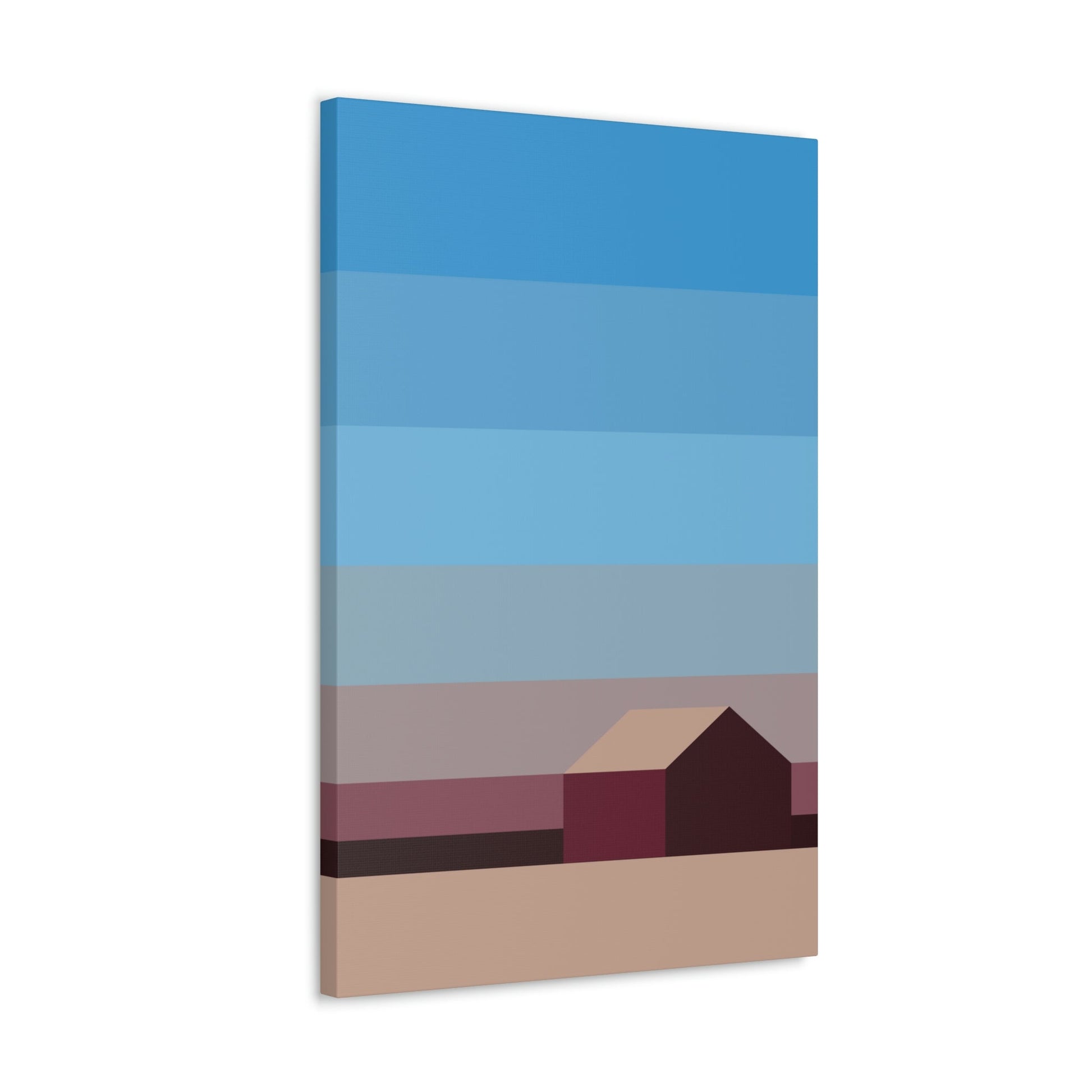 Sunset House Minimalist Abstract Art Landscape Minimal Design Aesthetic Classic Art Canvas Gallery Wraps Ichaku [Perfect Gifts Selection]