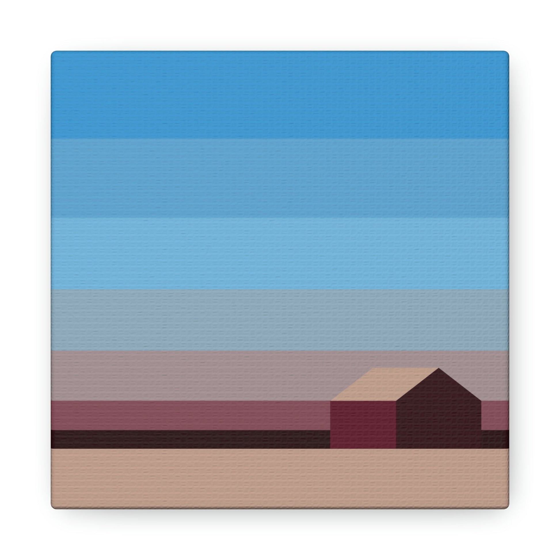 Sunset House Minimalist Abstract Art Landscape Minimal Design Aesthetic Classic Art Canvas Gallery Wraps Ichaku [Perfect Gifts Selection]