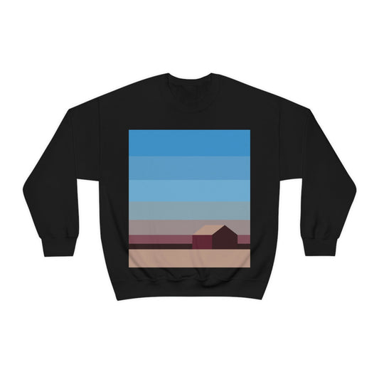 Sunset House Minimalist Abstract Art Landscape Minimal Design Unisex Heavy Blend™ Crewneck Sweatshirt Ichaku [Perfect Gifts Selection]