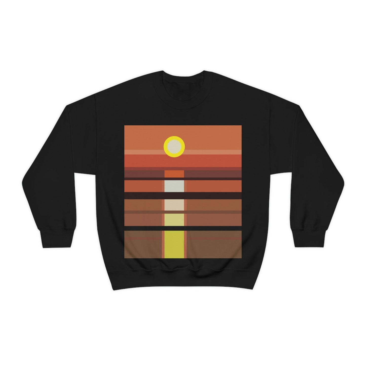 Sunset Minimal Art Landscape Water Unisex Heavy Blend™ Crewneck Sweatshirt Ichaku [Perfect Gifts Selection]