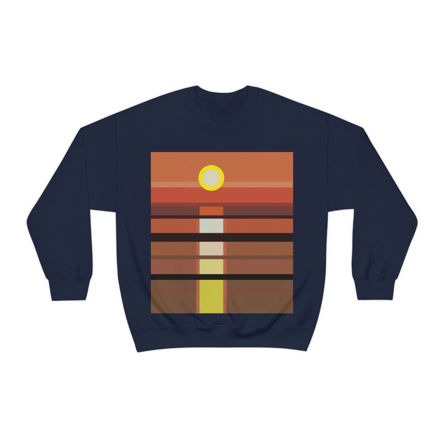 Sunset Minimal Art Landscape Water Unisex Heavy Blend™ Crewneck Sweatshirt Ichaku [Perfect Gifts Selection]