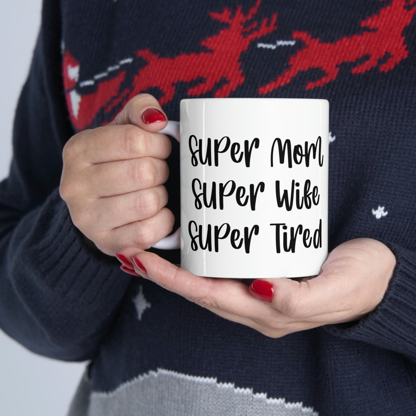 Super Mom MomderWoman Family Ceramic Mug 11oz Ichaku [Perfect Gifts Selection]