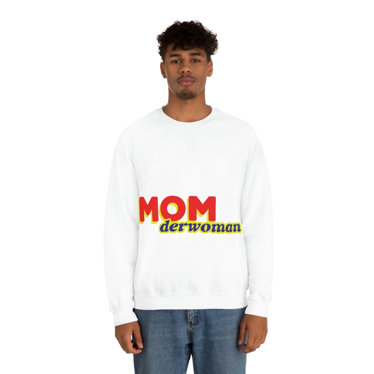 Super Mom MomderWoman Family Unisex Heavy Blend™ Crewneck Sweatshirt Ichaku [Perfect Gifts Selection]