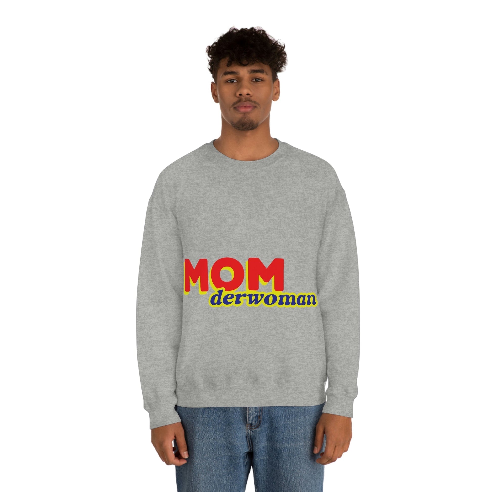 Super Mom MomderWoman Family Unisex Heavy Blend™ Crewneck Sweatshirt Ichaku [Perfect Gifts Selection]