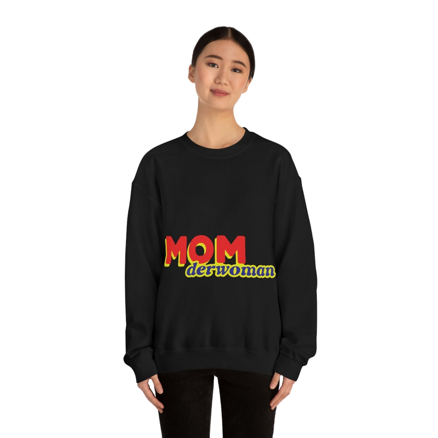 Super Mom MomderWoman Family Unisex Heavy Blend™ Crewneck Sweatshirt Ichaku [Perfect Gifts Selection]