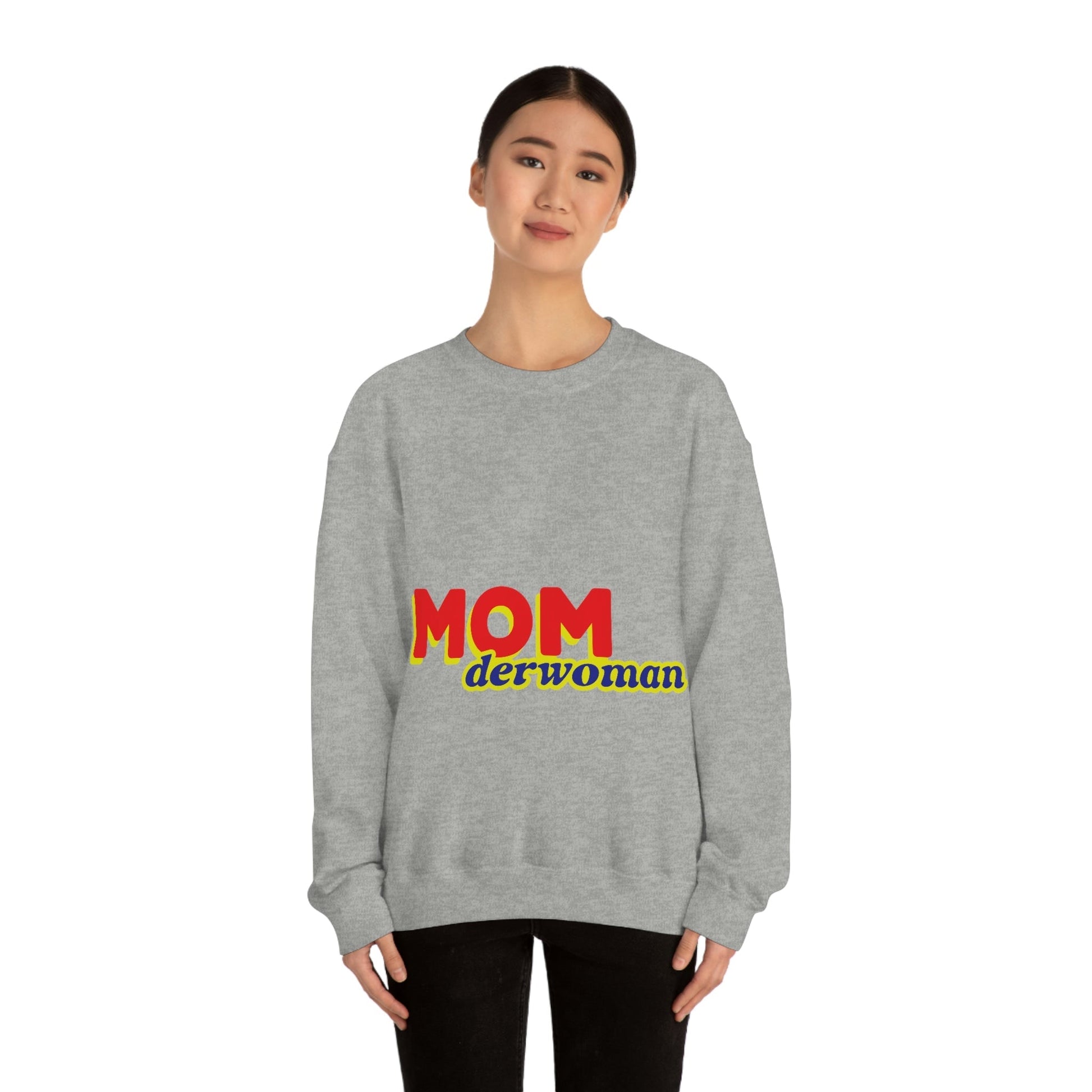 Super Mom MomderWoman Family Unisex Heavy Blend™ Crewneck Sweatshirt Ichaku [Perfect Gifts Selection]