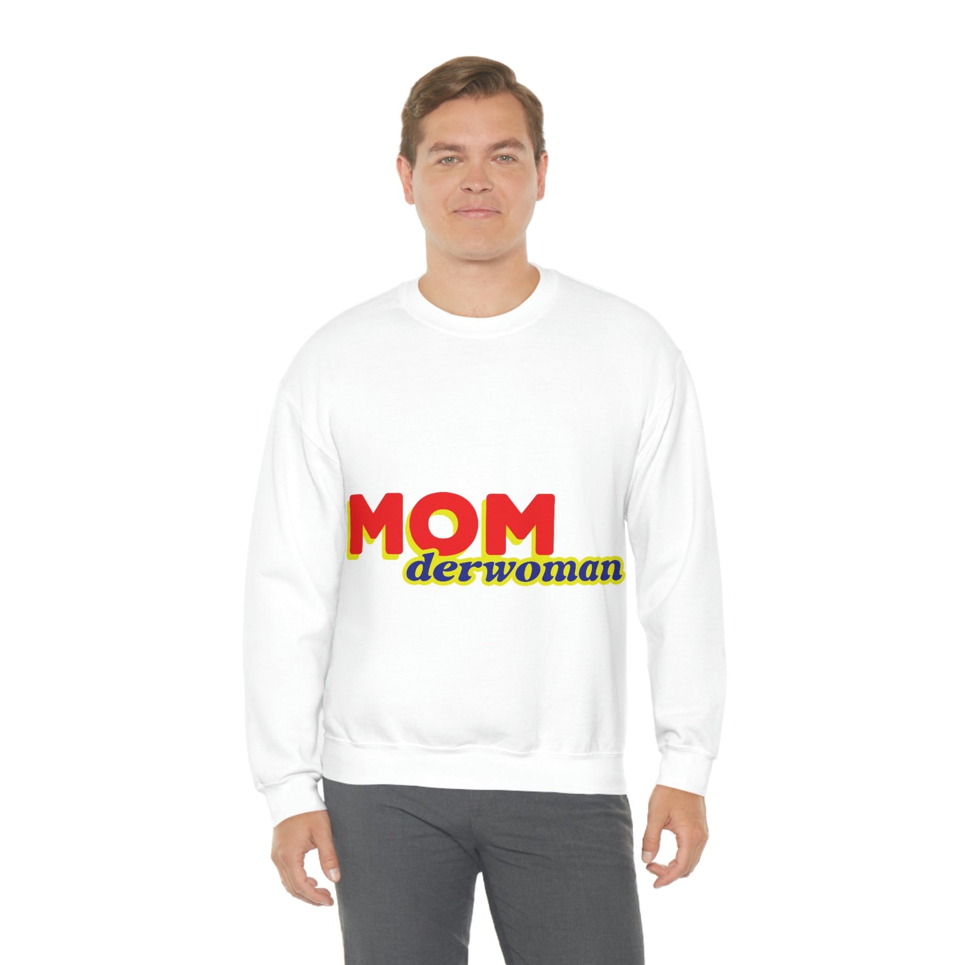 Super Mom MomderWoman Family Unisex Heavy Blend™ Crewneck Sweatshirt Ichaku [Perfect Gifts Selection]