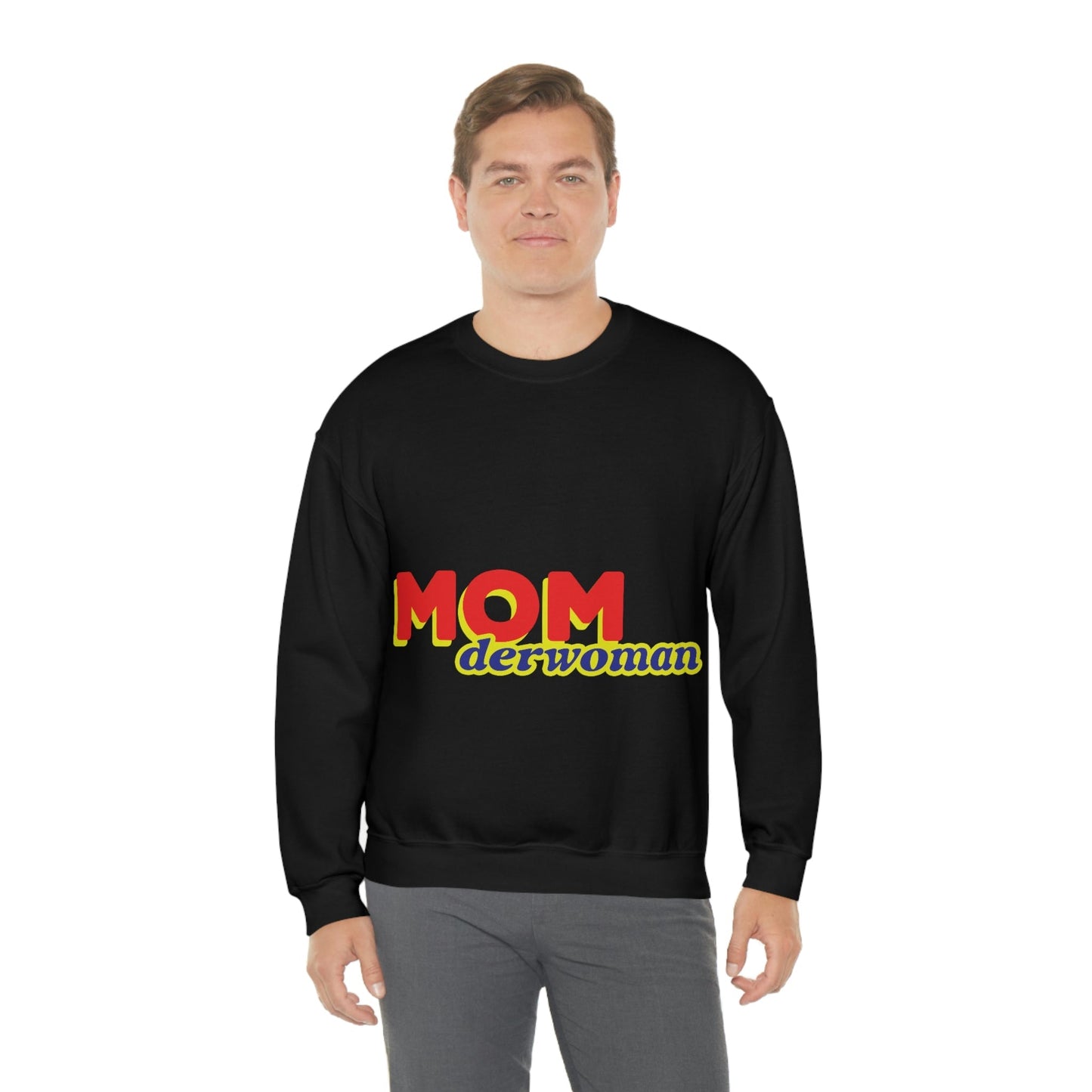 Super Mom MomderWoman Family Unisex Heavy Blend™ Crewneck Sweatshirt Ichaku [Perfect Gifts Selection]