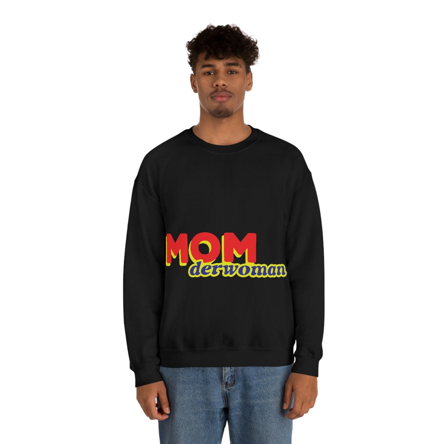 Super Mom MomderWoman Family Unisex Heavy Blend™ Crewneck Sweatshirt Ichaku [Perfect Gifts Selection]