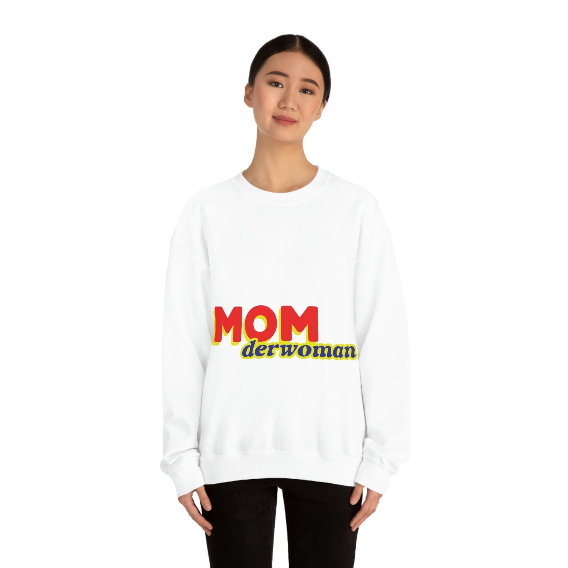 Super Mom MomderWoman Family Unisex Heavy Blend™ Crewneck Sweatshirt Ichaku [Perfect Gifts Selection]