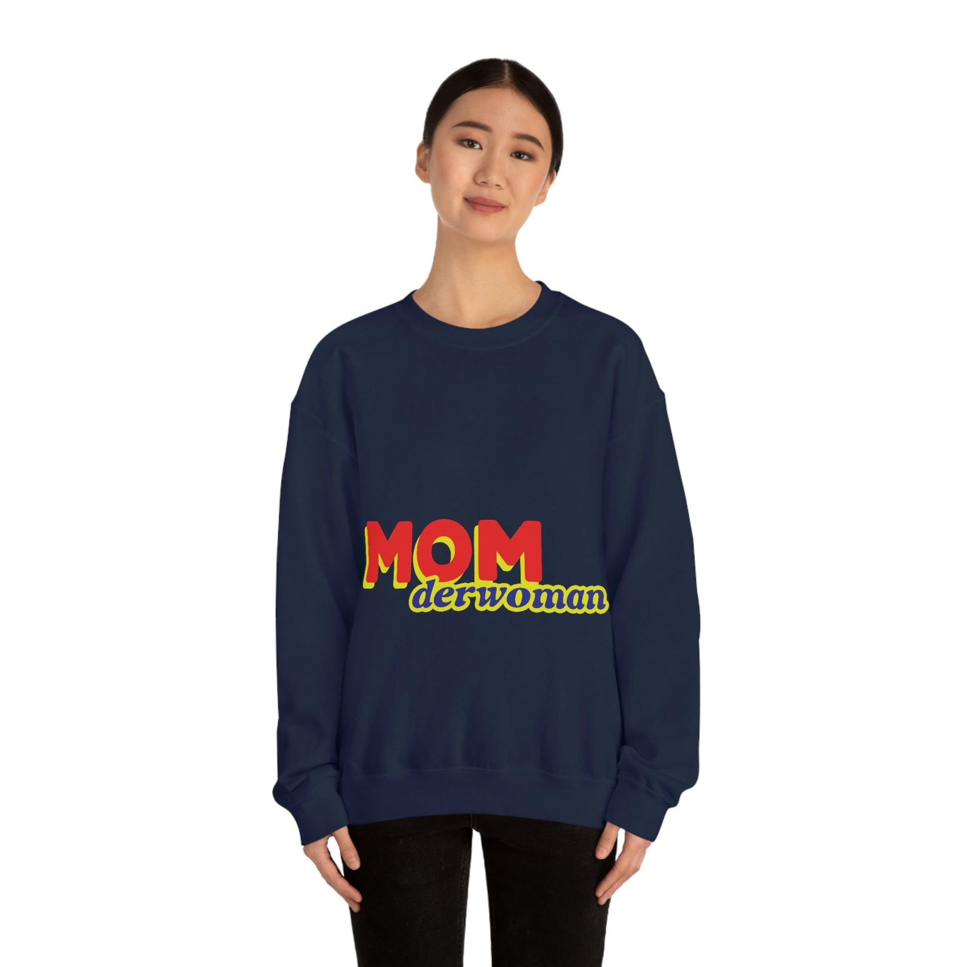 Super Mom MomderWoman Family Unisex Heavy Blend™ Crewneck Sweatshirt Ichaku [Perfect Gifts Selection]