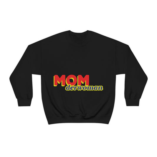 Super Mom MomderWoman Family Unisex Heavy Blend™ Crewneck Sweatshirt Ichaku [Perfect Gifts Selection]