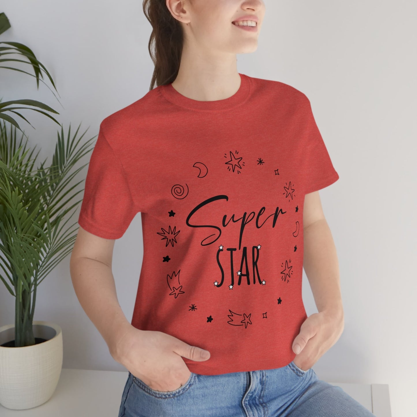 Superstar Big Dreams Quote Funny Typography Unisex Jersey Short Sleeve T-Shirt Ichaku [Perfect Gifts Selection]