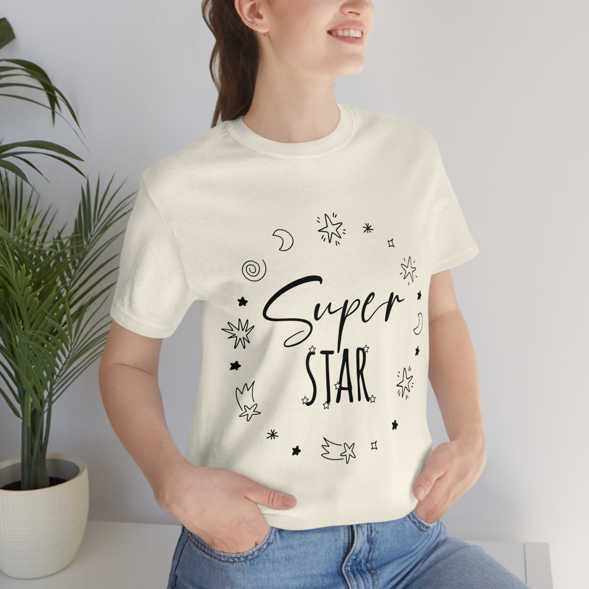 Superstar Big Dreams Quote Funny Typography Unisex Jersey Short Sleeve T-Shirt Ichaku [Perfect Gifts Selection]