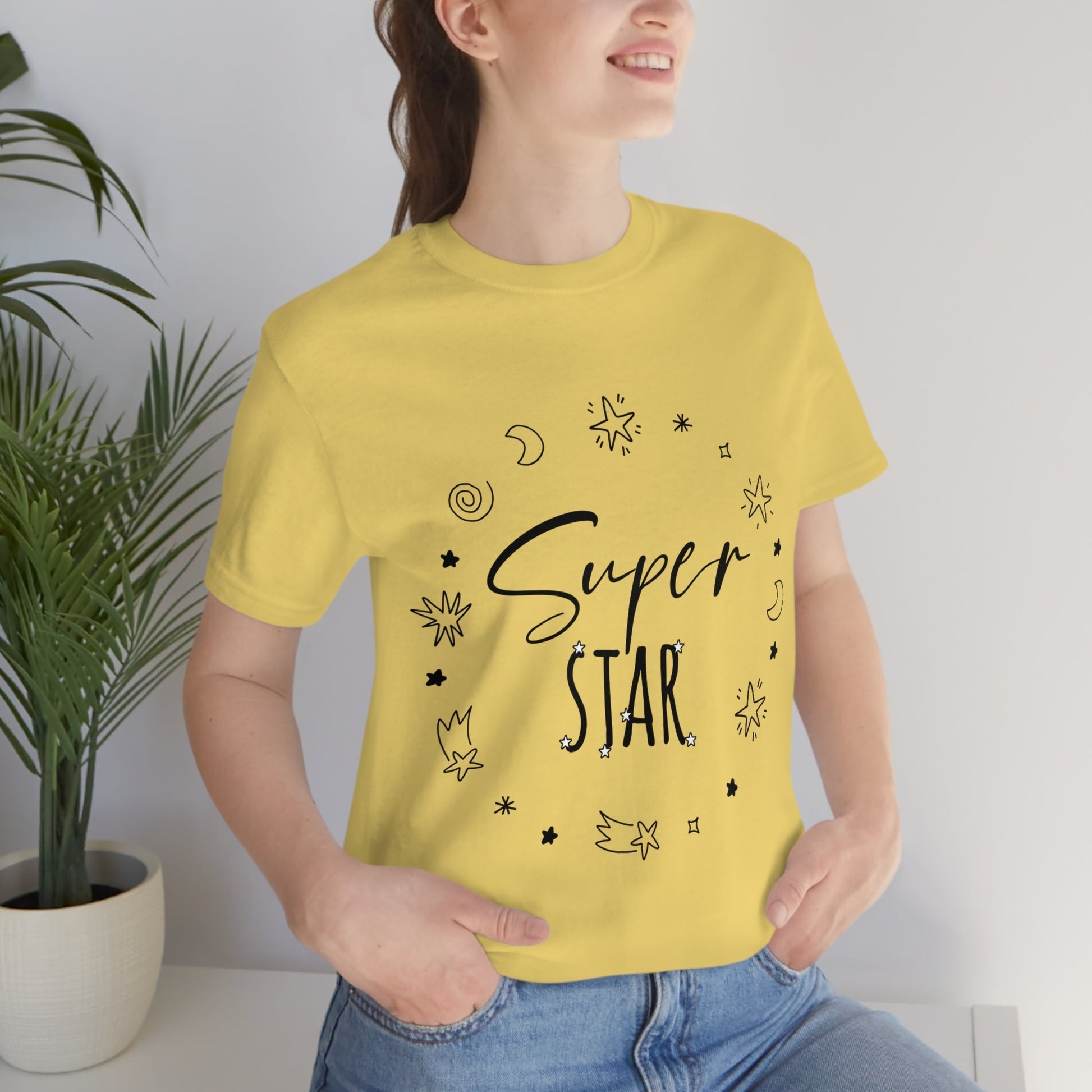 Superstar Big Dreams Quote Funny Typography Unisex Jersey Short Sleeve T-Shirt Ichaku [Perfect Gifts Selection]