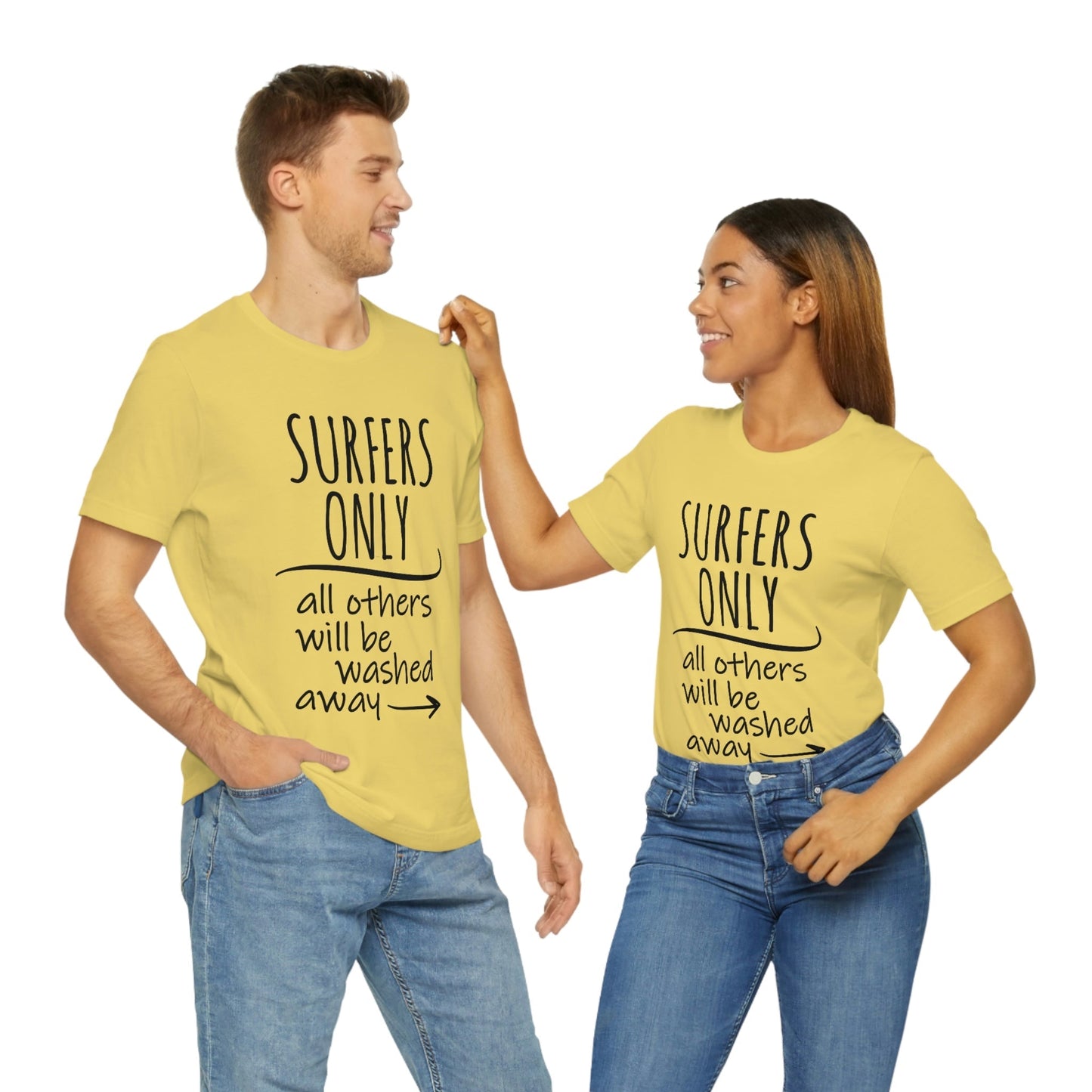 Surfers Only Surfing Lover Quotes Unisex Jersey Short Sleeve T-Shirt Ichaku [Perfect Gifts Selection]