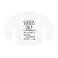 Surfers Only Surfing Lover Quotes White Text Unisex Heavy Blend™ Crewneck Sweatshirt Ichaku [Perfect Gifts Selection]