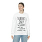 Surfers Only Surfing Lover Quotes White Text Unisex Heavy Blend™ Crewneck Sweatshirt Ichaku [Perfect Gifts Selection]