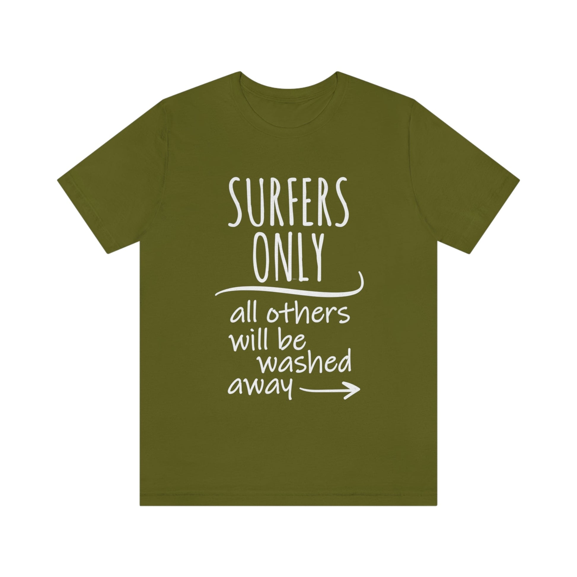 Surfers Only Surfing Lover Quotes White Text Unisex Jersey Short Sleeve T-Shirt Ichaku [Perfect Gifts Selection]