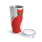 Take It Easy Red Cat Watching With Glasses Stainless Steel Hot or Cold Vacuum Tumbler 20oz Ichaku [Perfect Gifts Selection]