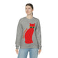 Take It Easy Red Cat Watching With Glasses Unisex Heavy Blend™ Crewneck Sweatshirt Ichaku [Perfect Gifts Selection]