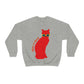 Take It Easy Red Cat Watching With Glasses Unisex Heavy Blend™ Crewneck Sweatshirt Ichaku [Perfect Gifts Selection]