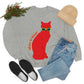 Take It Easy Red Cat Watching With Glasses Unisex Heavy Blend™ Crewneck Sweatshirt Ichaku [Perfect Gifts Selection]