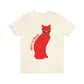 Take It Easy, Red Cat Watching With Glasses Unisex Jersey Short Sleeve T-Shirt Ichaku [Perfect Gifts Selection]