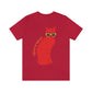 Take It Easy, Red Cat Watching With Glasses Unisex Jersey Short Sleeve T-Shirt Ichaku [Perfect Gifts Selection]