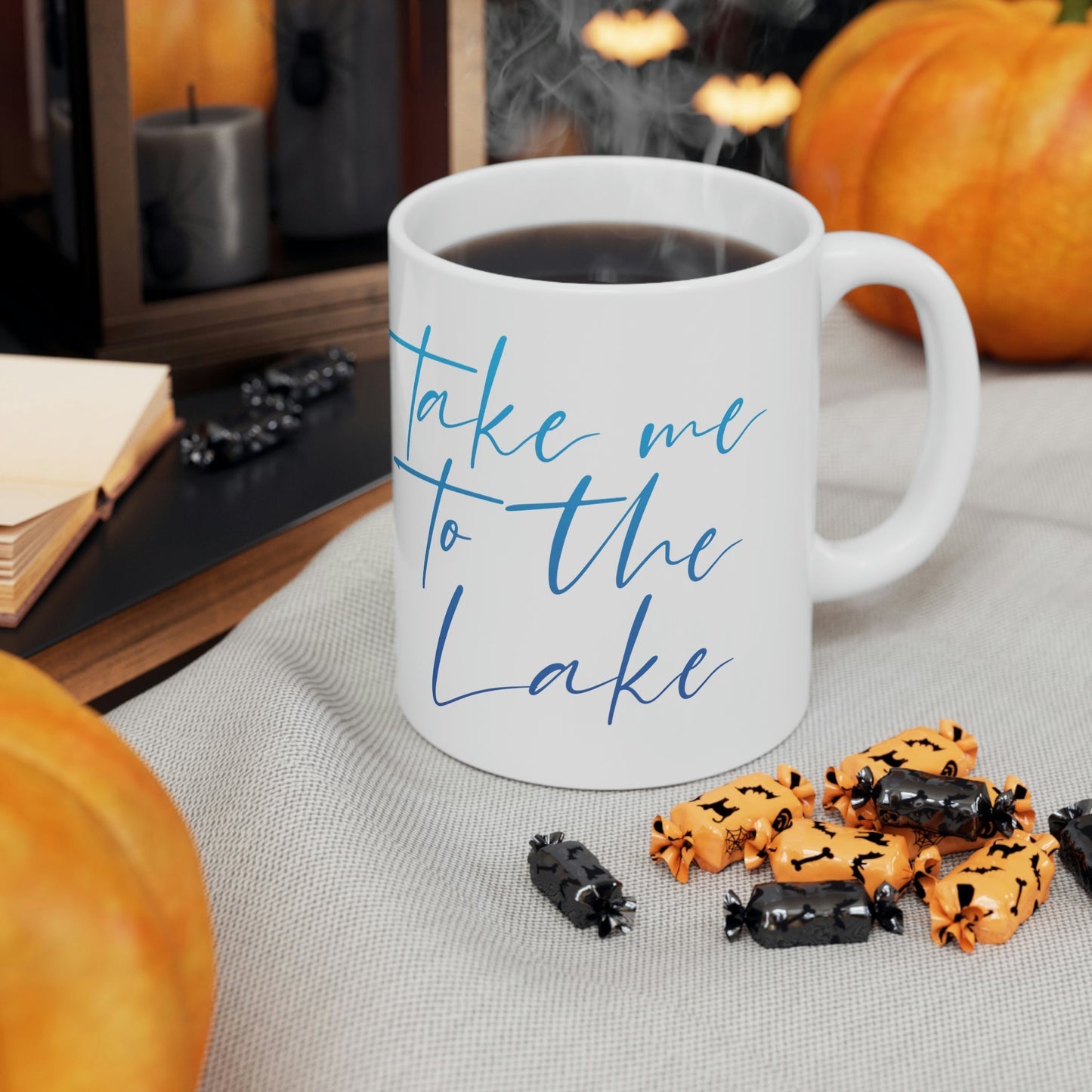 Take Me to the Lake Vacation Landscape Explore Ceramic Mug 11oz Ichaku [Perfect Gifts Selection]