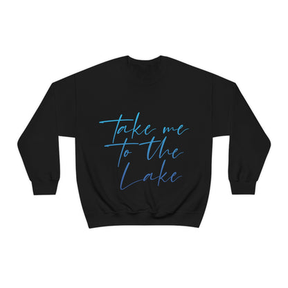 Take Me to the Lake Vacation Landscape Explore Unisex Heavy Blend™ Crewneck Sweatshirt Ichaku [Perfect Gifts Selection]