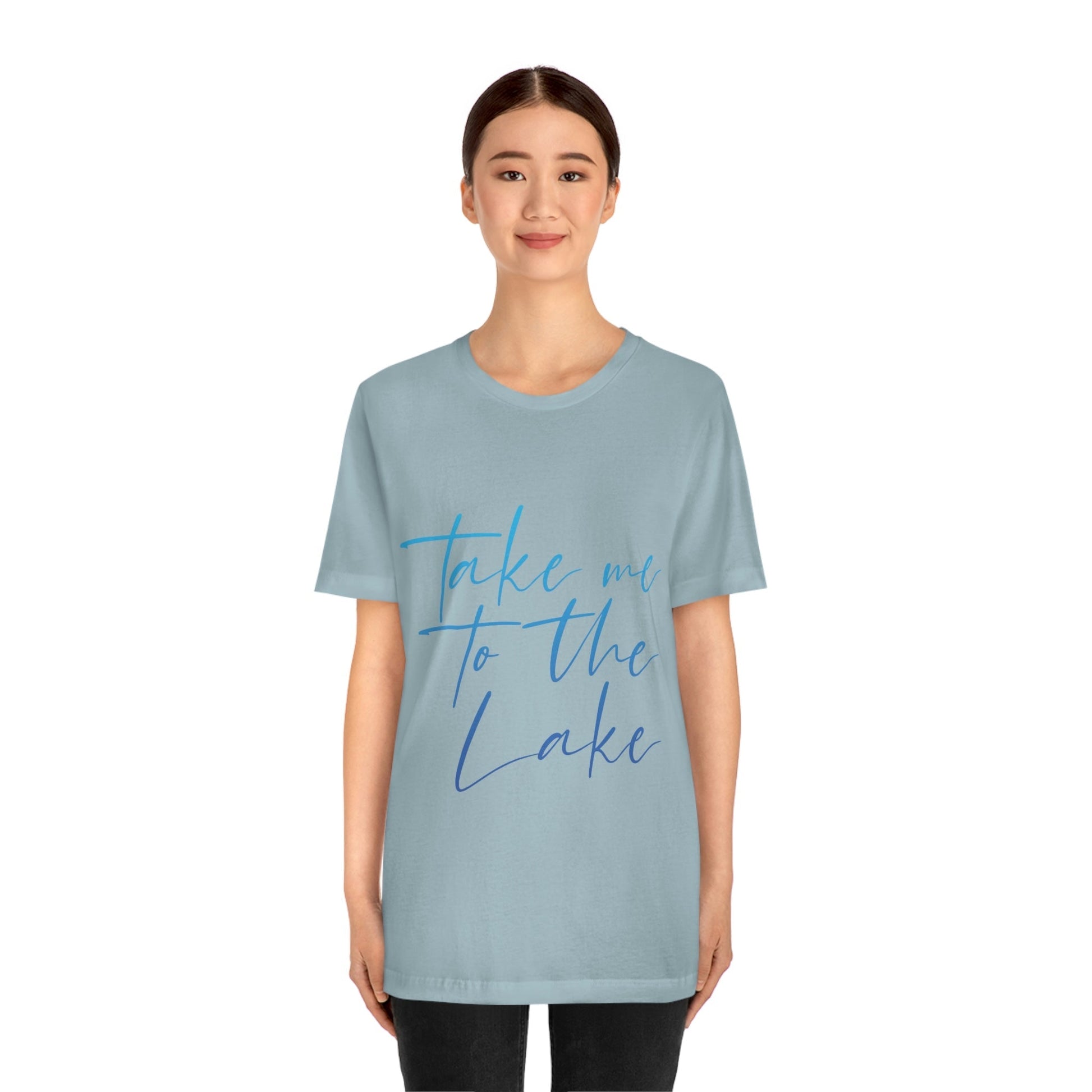 Take Me to the Lake Vacation Landscape Explore Unisex Jersey Short Sleeve T-Shirt Ichaku [Perfect Gifts Selection]