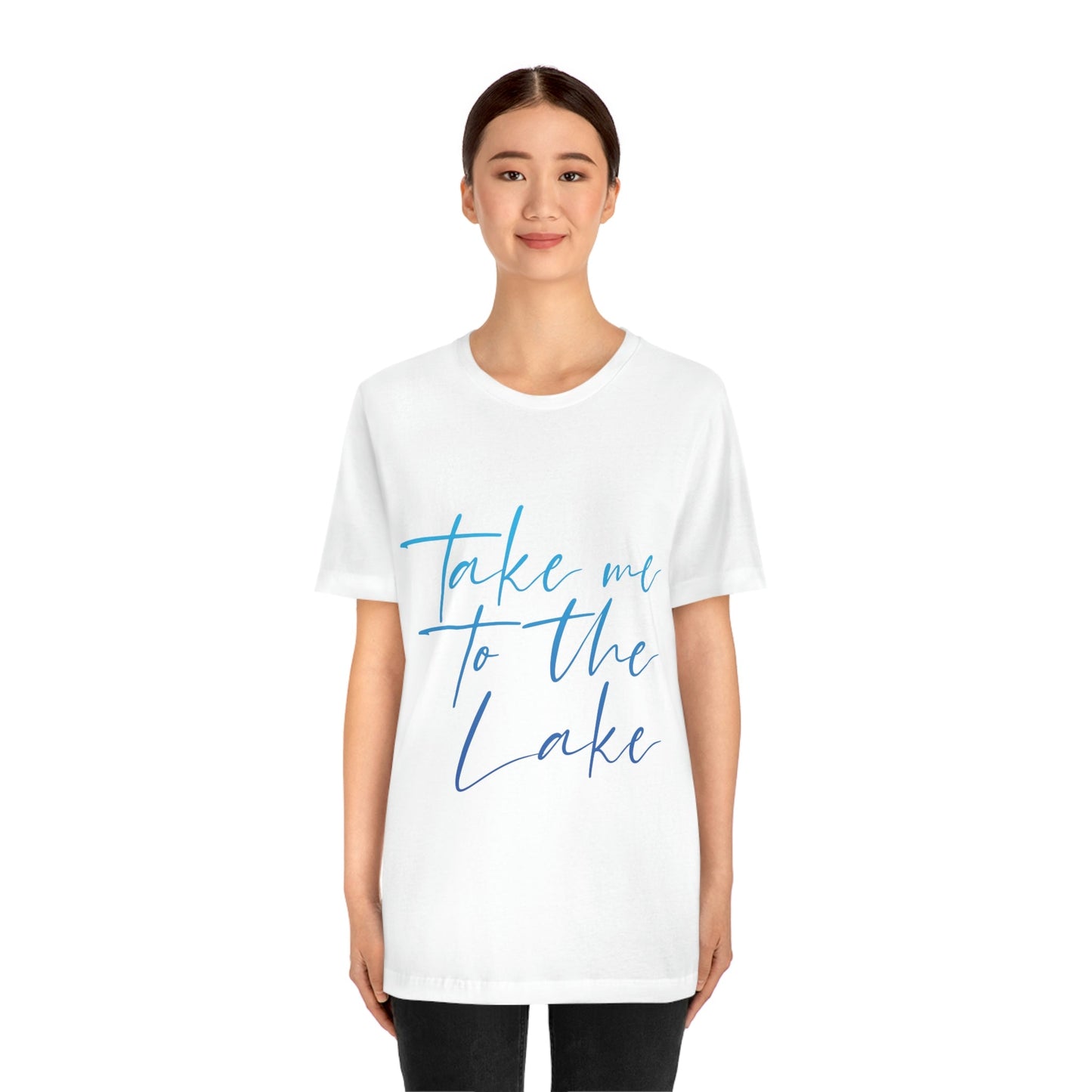 Take Me to the Lake Vacation Landscape Explore Unisex Jersey Short Sleeve T-Shirt Ichaku [Perfect Gifts Selection]